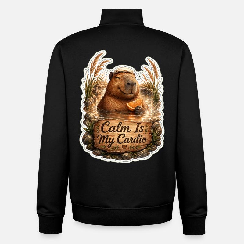 Calm Is My Cardio - Unisex Organic Zip Sweatshirt by Stanley/Stella - black
