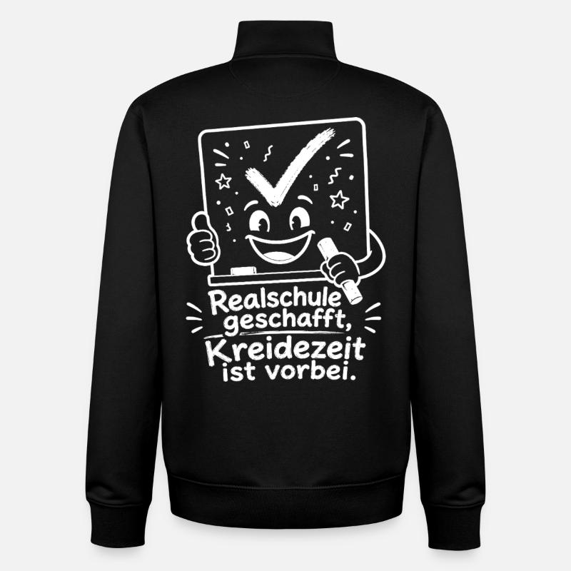 Realschule geschafft, Kreidezeit ist vorbei. - Unisex Organic Zip Sweatshirt von Stanley/Stella - Schwarz