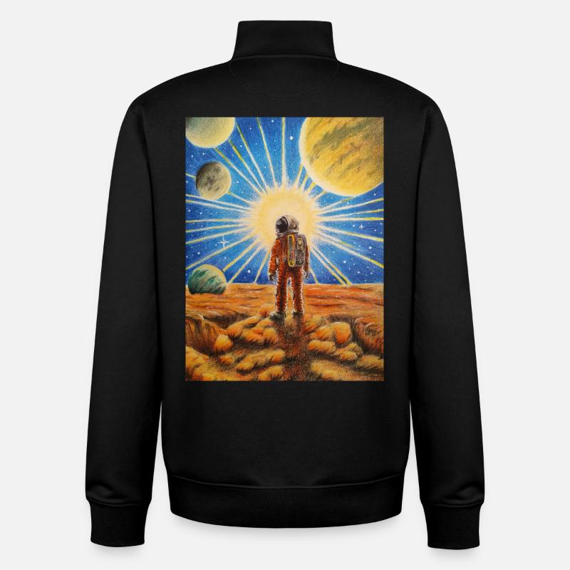 Astronaut on Mars - Unisex Organic Zip Sweatshirt by Stanley/Stella - black