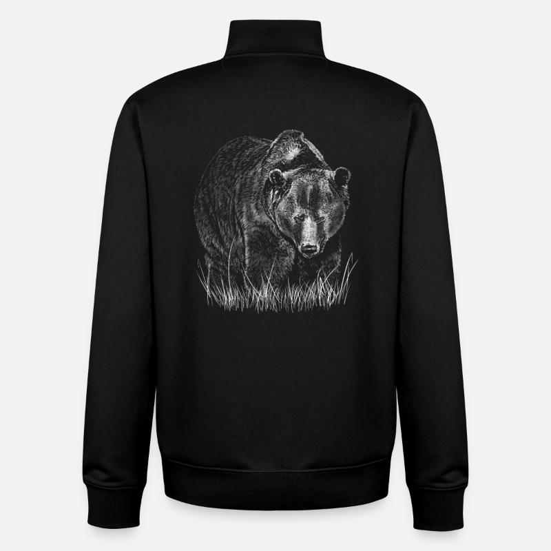 Bär - Unisex Organic Zip Sweatshirt von Stanley/Stella - Schwarz