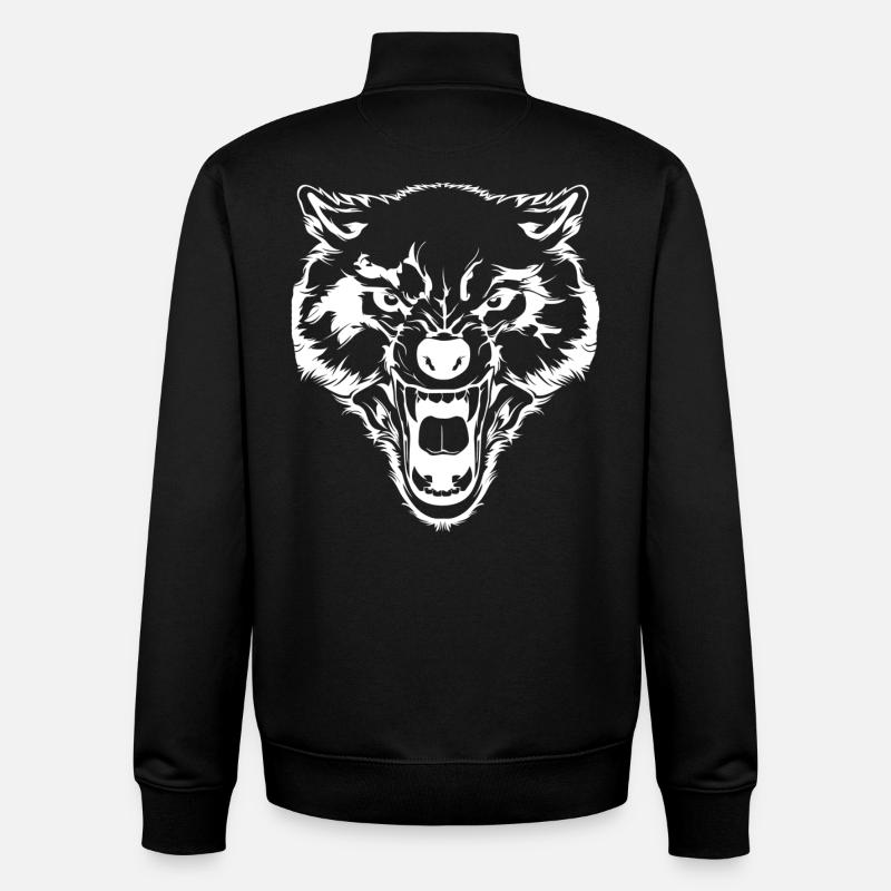 Wolf - Cooler Wolf - Dessin - Sweat zippé unisexe en coton bio Stanley/Stella - noir