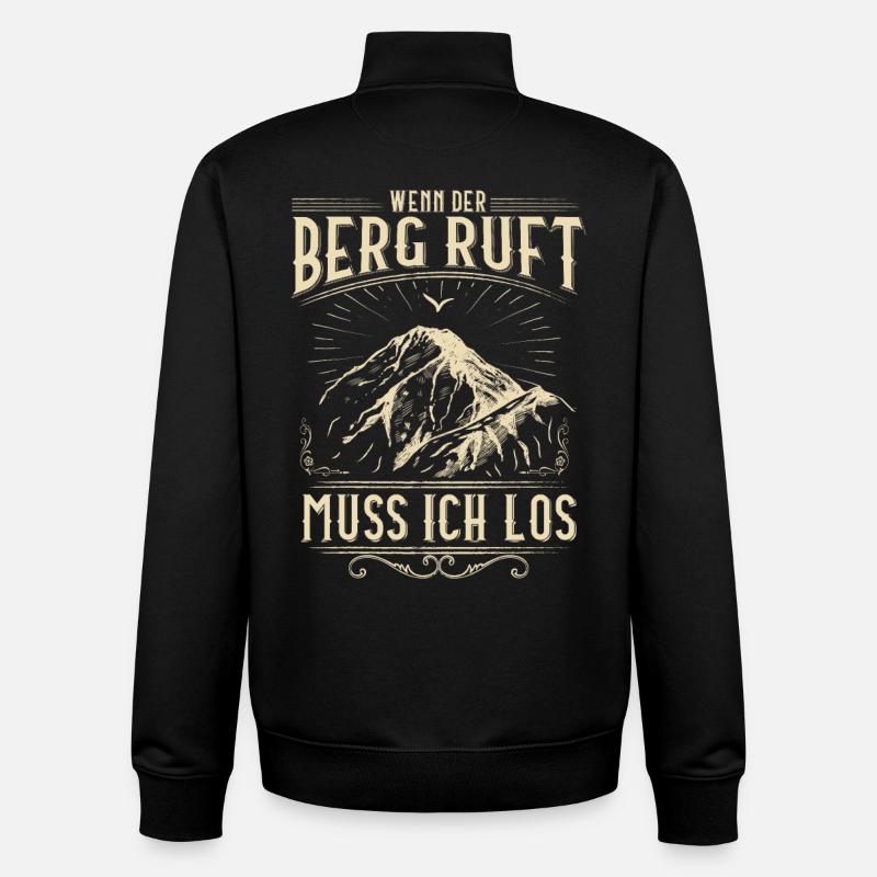Alpinistes / Sommet / Alpes - Sweat zippé unisexe en coton bio Stanley/Stella - noir