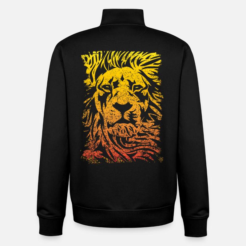 Lion - Sweat zippé unisexe en coton bio Stanley/Stella - noir