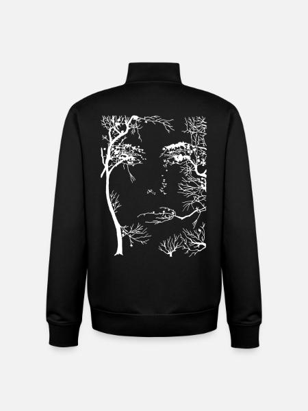 Face of the forest (white) - Unisex Organic Zip Sweatshirt by Stanley/Stella - black