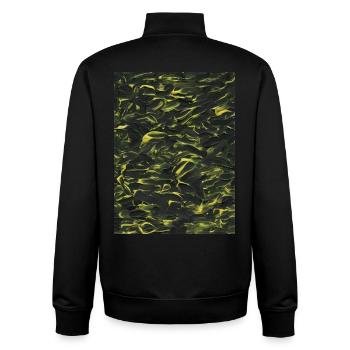 Jaune dans l’obscurité (peinture acrylique) - Sweat zippé unisexe en coton bio Stanley/Stella - noir - Dos - AI Model Male 185 light (185cm)