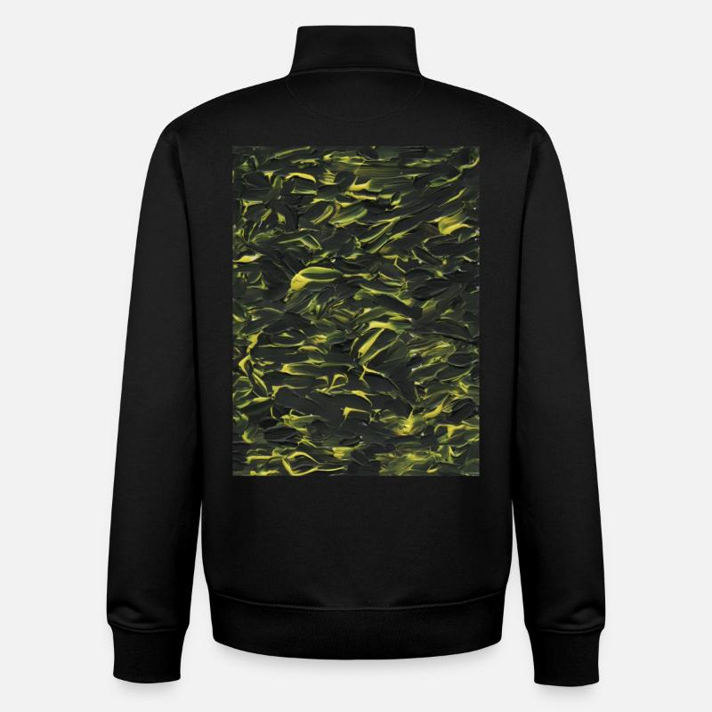 Jaune dans l’obscurité (peinture acrylique) - Sweat zippé unisexe en coton bio Stanley/Stella - noir