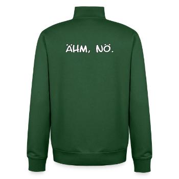 Ähm, Nö. design - witziger Spruch - Unisex Organic Zip Sweatshirt von Stanley/Stella - Flaschengrün - Hinten - AI Model Male 185 dark (185cm)