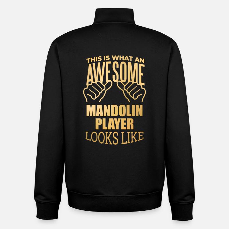 Mandoline - Sweat zippé unisexe en coton bio Stanley/Stella - noir