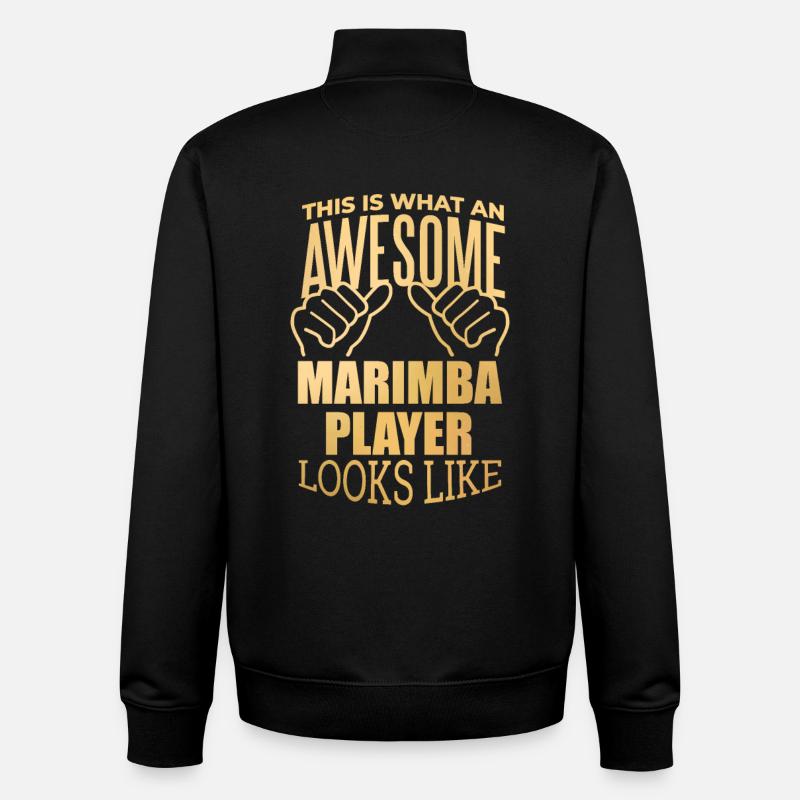 Marimba - Sweat zippé unisexe en coton bio Stanley/Stella - noir