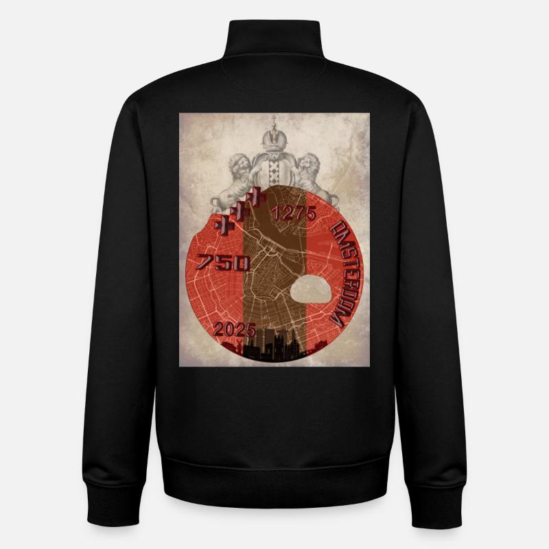 Design de chemise Amsterdam 750 - Sweat zippé unisexe en coton bio Stanley/Stella - noir