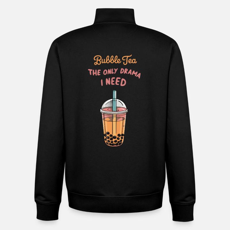 Bubble Tea Drama - Unisex Organic Zip Sweatshirt von Stanley/Stella - Schwarz