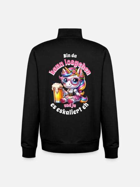 Kleine Eenhoornbier Lekkernij - Unisex sweater met rits van biologisch katoen Stanley/Stella - zwart