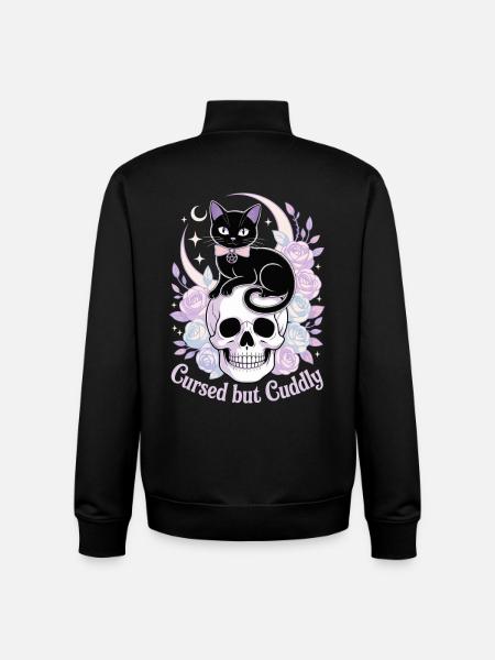 Mystical Cats and Bones Design - Unisex Organic Zip Sweatshirt by Stanley/Stella - black