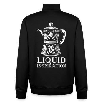 Coffee Pot Design – Liquid Inspiration - Unisex Organic Zip Sweatshirt by Stanley/Stella - black - Back - AI Model Male 185 light (185cm)