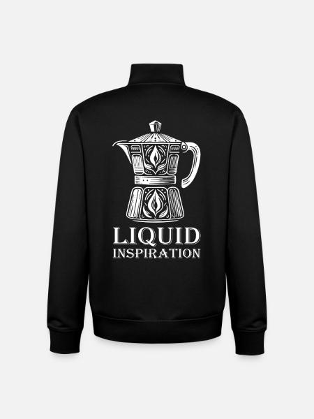 Conception de cafetière – Liquid Inspiration - Sweat zippé unisexe en coton bio Stanley/Stella - noir