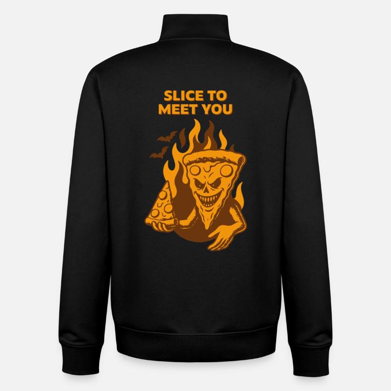 Devilish Pizza - Slice pour vous rencontrer - Sweat zippé unisexe en coton bio Stanley/Stella - noir