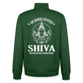 Shiva Design – Kraftvolle Gottheit - Unisex Organic Zip Sweatshirt von Stanley/Stella - Flaschengrün - Hinten - AI Model Male 185 dark (185cm)