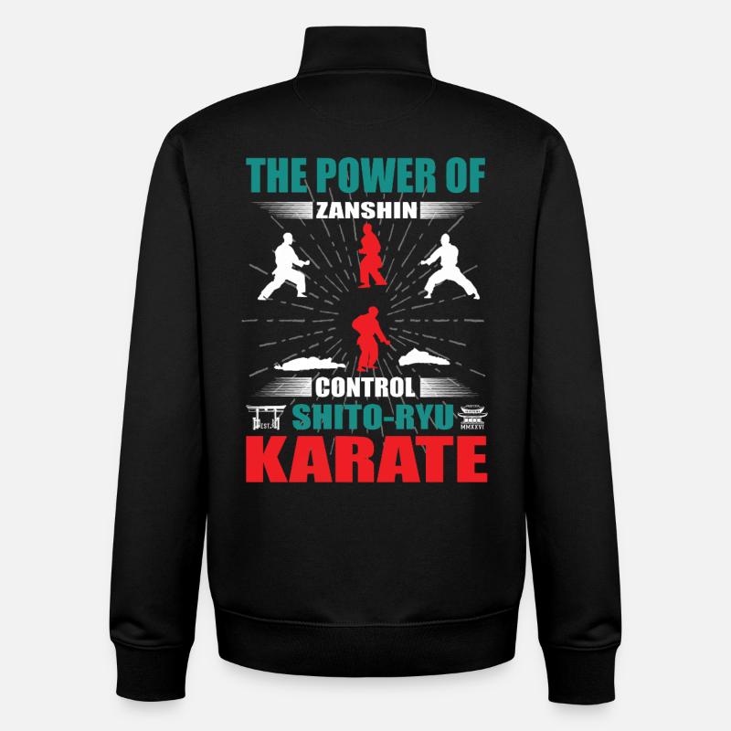 Shito-Ryu Karate Zanshin Design - Unisex Organic Zip Sweatshirt by Stanley/Stella - black