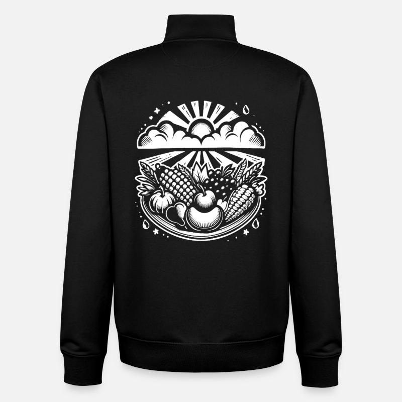Conception de silhouettes de Thanksgiving - Sweat zippé unisexe en coton bio Stanley/Stella - noir