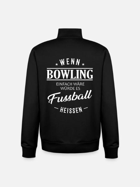 Om bowling var lätt skulle det kallas fotboll - Unisex sweatshirt med dragkedja i ekologisk bomull Stanley/Stella - svart
