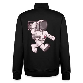 astronaut boombox  - Unisex Organic Zip Sweatshirt by Stanley/Stella - black - Back - AI Model Male 185 light (185cm)