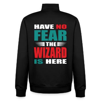 Have no Fear the Zauberer is here Outfit - Unisex Organic Zip Sweatshirt by Stanley/Stella - black - Back - AI Model Male 185 light (185cm)