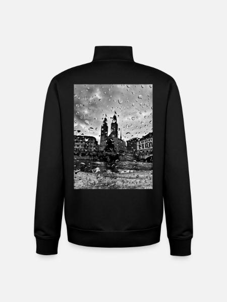to oldtown Zurich - Unisex Organic Zip Sweatshirt by Stanley/Stella - black