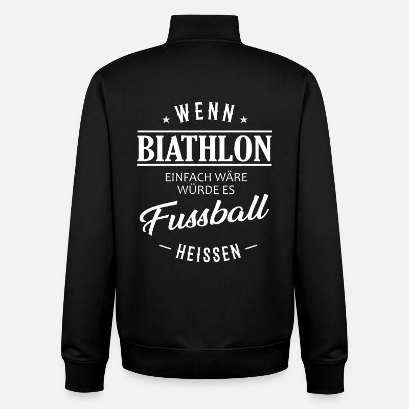 Si le biathlon était facile - Sweat zippé unisexe en coton bio Stanley/Stella - noir