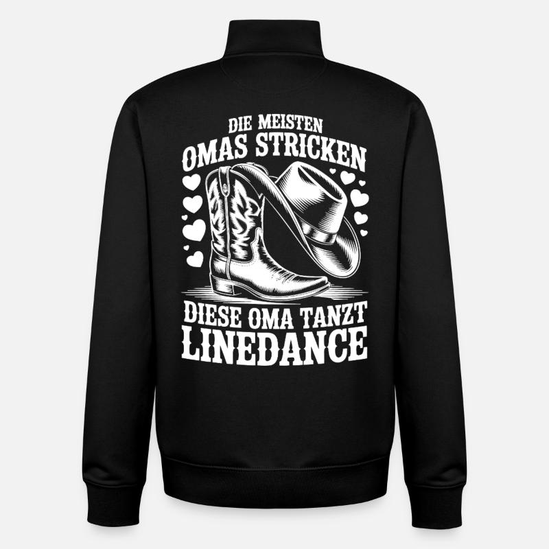 Grand-mère Dancing LineDance - Sweat zippé unisexe en coton bio Stanley/Stella - noir