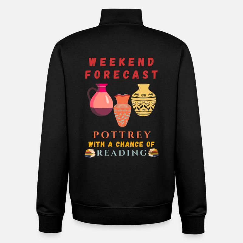 Wochenendvorhersage: Töpferei mit Lesechance  - Unisex Organic Zip Sweatshirt von Stanley/Stella - Schwarz