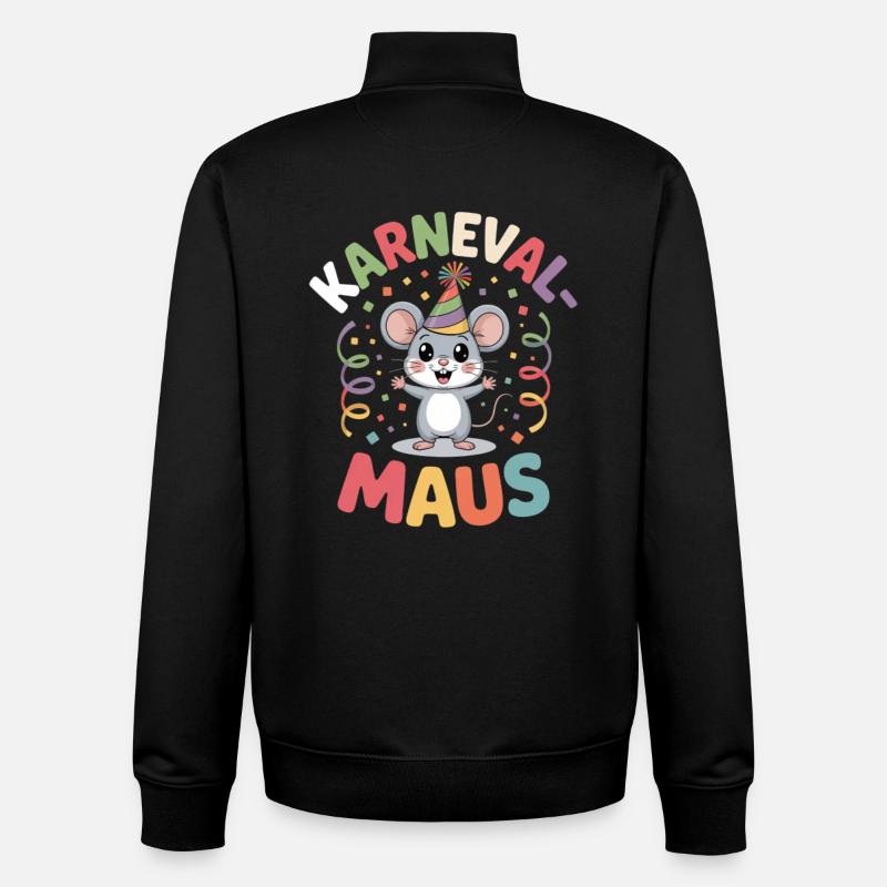 Karnevalsmaus Karneval Köln Kölner Karnevals Maus - Unisex Organic Zip Sweatshirt von Stanley/Stella - Schwarz