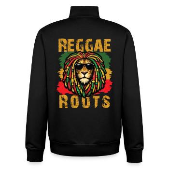 Lion Reggae Roots Rasta-Vibe - Unisex Organic Zip Sweatshirt von Stanley/Stella - Schwarz - Hinten - AI Model Male 185 light (185cm)