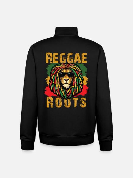 Lion Reggae Roots Rasta-Vibe - Unisex Organic Zip Sweatshirt von Stanley/Stella - Schwarz