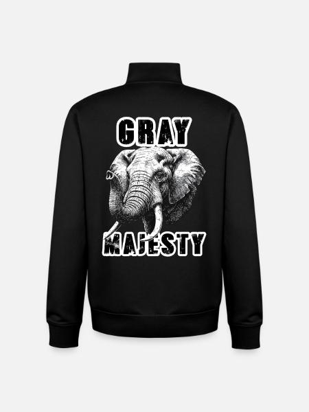 Éléphant Gray Majesty Puissance - Sweat zippé unisexe en coton bio Stanley/Stella - noir