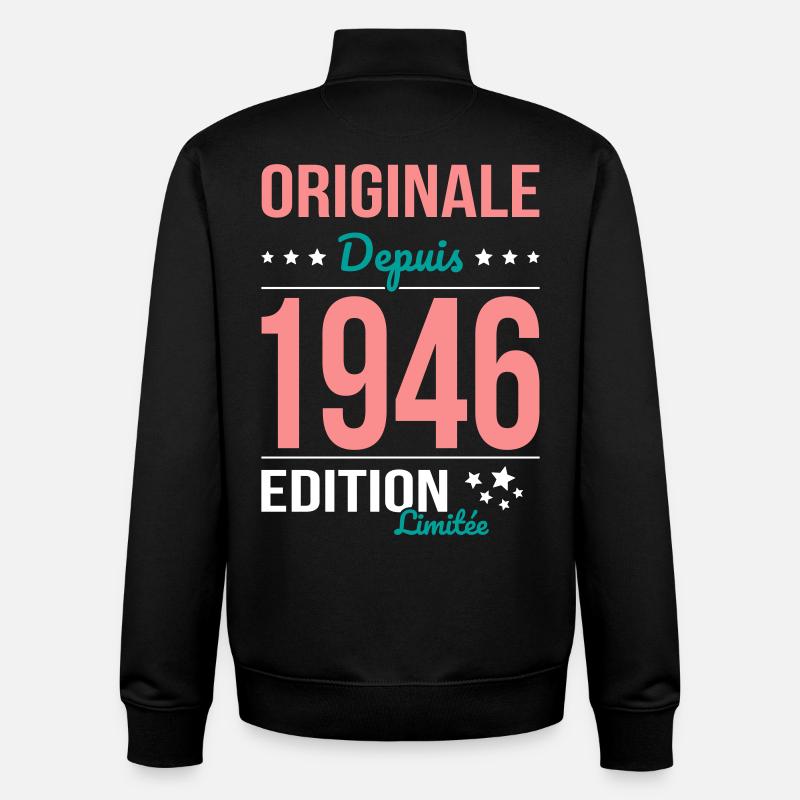 Original seit 1946 – 80-jähriges Jubiläum - Unisex Organic Zip Sweatshirt von Stanley/Stella - Schwarz