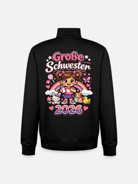 Big sister 2026 - Unisex Organic Zip Sweatshirt by Stanley/Stella - black