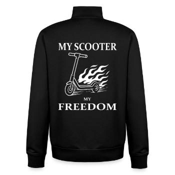 Mon scooter Mon design de trottinette électrique Freedom - Sweat zippé unisexe en coton bio Stanley/Stella - noir - Dos - AI Model Male 185 light (185cm)