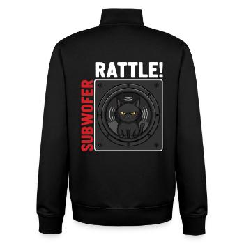 Subwoofer Rattle Cat Music Bass - Unisex Organic Zip Sweatshirt von Stanley/Stella - Schwarz - Hinten - AI Model Male 185 light (185cm)