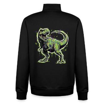 Tyrannosaur_electrique Dinosaurier - Unisex Organic Zip Sweatshirt von Stanley/Stella - Schwarz - Hinten - AI Model Male 185 light (185cm)