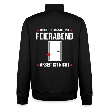 Mein Lieblingswort ist Feierabend Lustiges Design - Unisex Organic Zip Sweatshirt von Stanley/Stella - Schwarz - Hinten - AI Model Male 185 light (185cm)