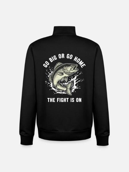 Angelfluss bekämpft große Fische - Unisex Organic Zip Sweatshirt von Stanley/Stella - Schwarz