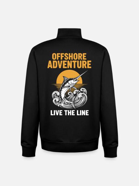 Pêche Mer Espadon Offshore Adventure - Sweat zippé unisexe en coton bio Stanley/Stella - noir