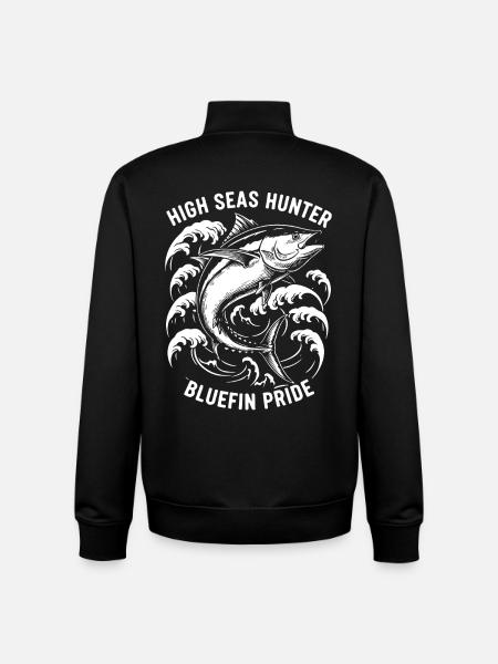 Pêche Mer Thon Bluefin Hunter - Sweat zippé unisexe en coton bio Stanley/Stella - noir
