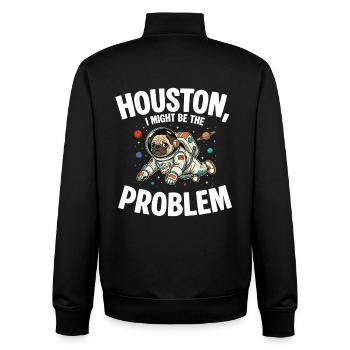 Pug Dog Astronaut Houston Humor - Unisex Organic Zip Sweatshirt von Stanley/Stella - Schwarz - Hinten - AI Model Male 185 light (185cm)