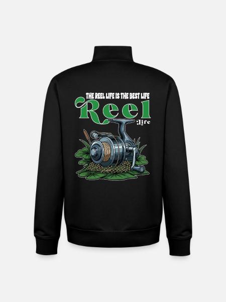 Angelrollen-Humor-Campingzitat - Unisex Organic Zip Sweatshirt von Stanley/Stella - Schwarz