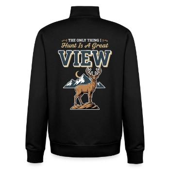 Camping Natur Humor Nur Jagd Tolle Aussicht Hirsche - Unisex Organic Zip Sweatshirt von Stanley/Stella - Schwarz - Hinten - AI Model Male 185 light (185cm)