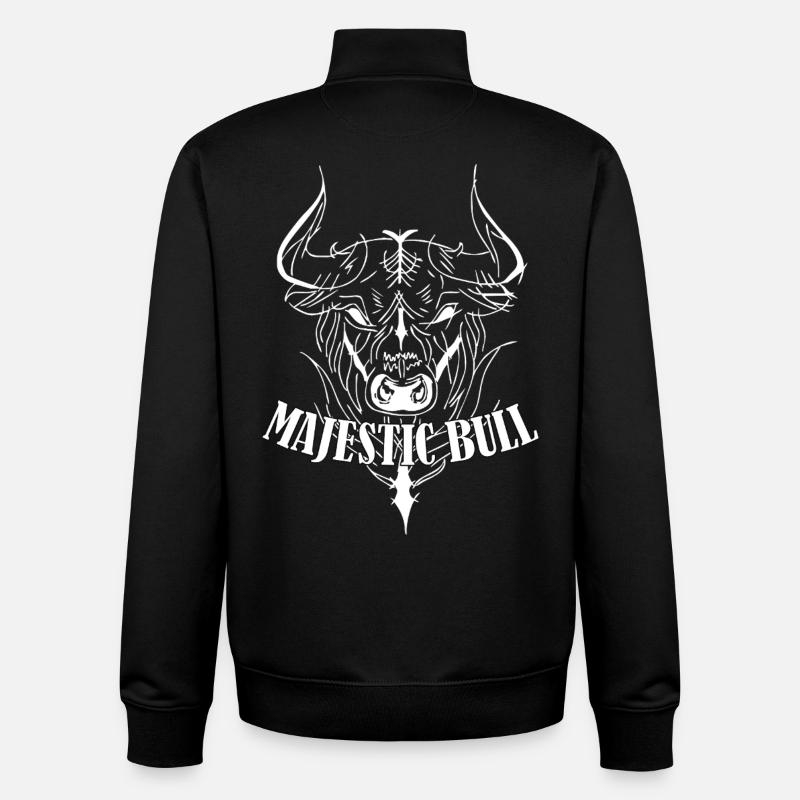 Taureau majestueux - Sweat zippé unisexe en coton bio Stanley/Stella - noir