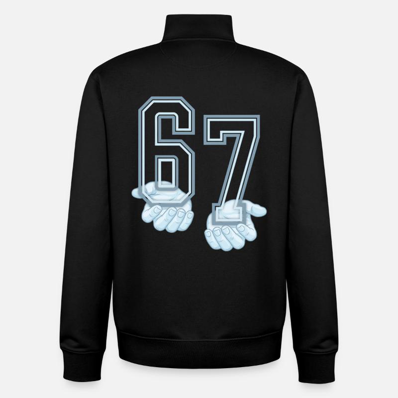 Six Seven 67 Meme - Sweat zippé unisexe en coton bio Stanley/Stella - noir