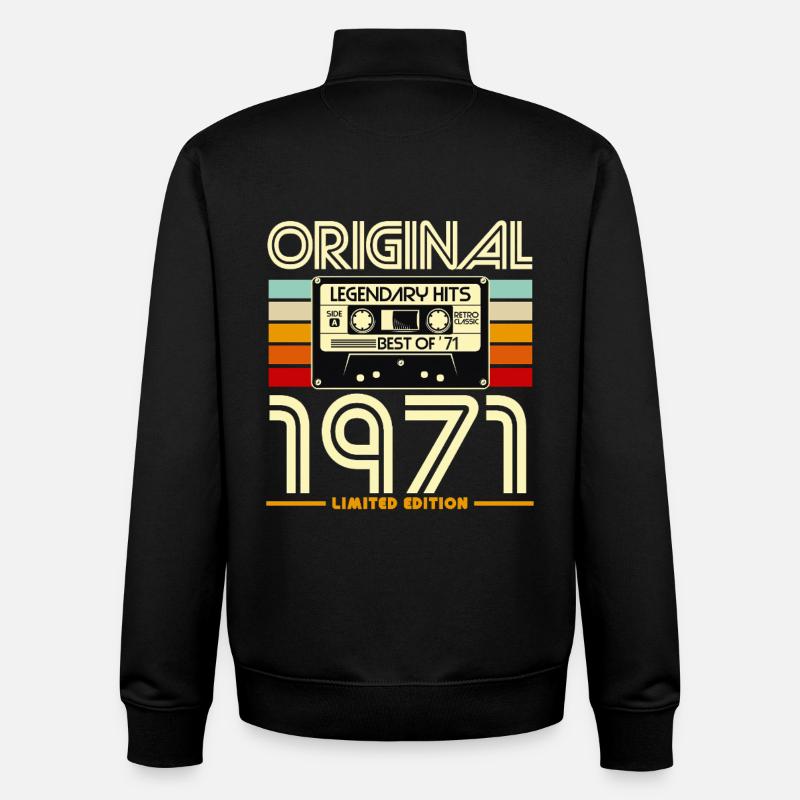 Original 1971 Édition Limitée - Sweat zippé unisexe en coton bio Stanley/Stella - noir