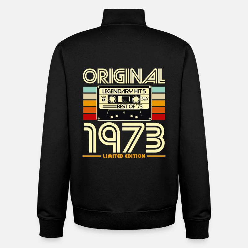 Original 1973 Cassette Rétro - Sweat zippé unisexe en coton bio Stanley/Stella - noir
